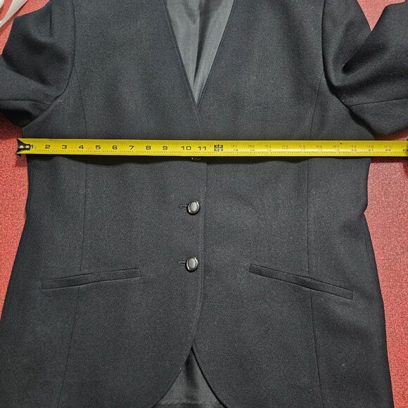 VTG Pendleton Wool Blazer Jacket 16 Black Virgin Wool Collarless Quiet Luxury - Picture 7 of 10